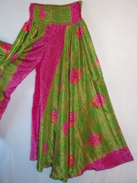 Spódnico -spodnie uni 36 38 40 42 indyjskie piękne polisilk jak jedwab