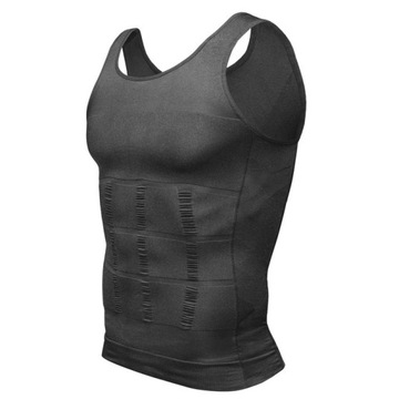 Черная XL Мужская рубашка для похудения