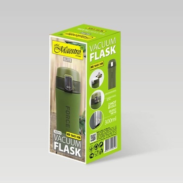 Термокружка, стальной термос, 300 мл, зеленая бутылка для воды.