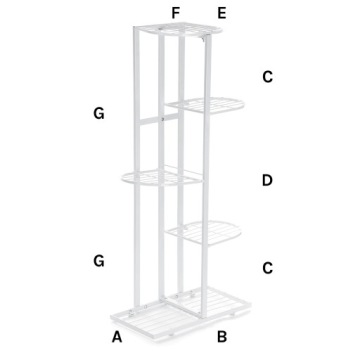 МЕТАЛЛИЧЕСКАЯ ПОДСТАВКА ДЛЯ ЦВЕТОВ, ПОЛКА, 6 ПОЛОК, белый, ДЛЯ РАСТЕНИЙ
