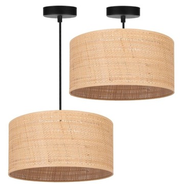 LAMPA WISZĄCA 1PŁ SUFITOWA ABAŻUR BOHO RATAN 40CM