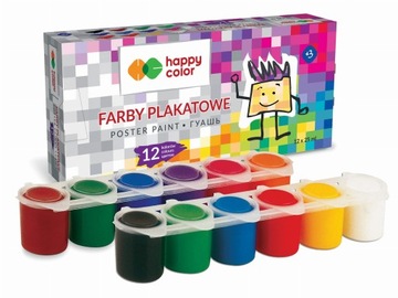 FARBY PLAKATOWE TEMPERA HAPPY COLOR 12X25ML