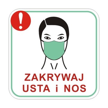 Naklejka maseczka zakrywaj usta i nos