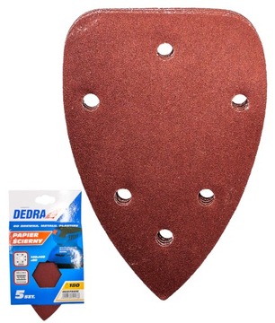 5x PAPIER ŚCIERNY SZLIFIERKI DELTA RZEP gr180