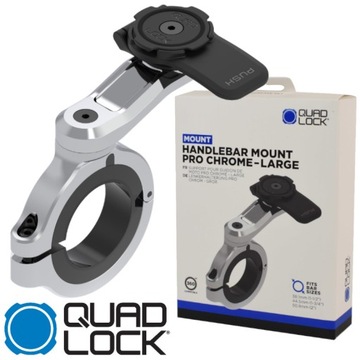 Quad lock PRO Chromowana podstawa montowana na kierownicy DUŻA