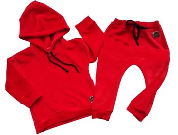 Dres welurowy czerwony rozmiar 116