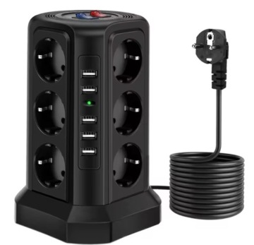 Zásuvková Lišta Ochrana Před Bleskem 12 Zásuvek 5 Usb Portů