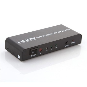 Переключатель HDMI 2x2 Разветвитель 3D-видео 1080p 2 монитора 2 компьютера