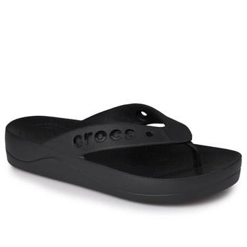 Klapki, japonki, damskie, Crocs BAYA PLATFORM FLIP BLACK