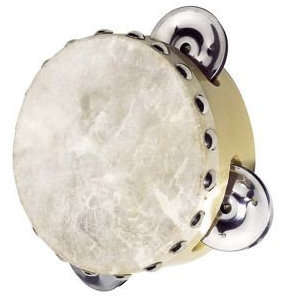 Tamburyn z 3 dzwonkami Instrument Naturalna skóra Goki