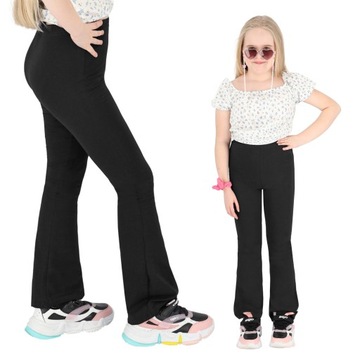 SPODNIE DZWONY DZIEWCZĘCE DRESY BAWEŁNIANE 146