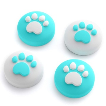 4x GUMKI NAKŁADKI SWITCH LITE ŁAPKI Turkus-Białe