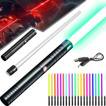 MIECZ ŚWIETLNY STAR WARS LIGHTSABER LED ŚWIATŁO DŹWIĘK PODWÓJNY MIECZ 20RGB