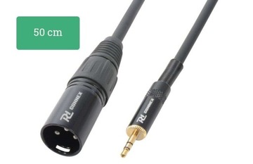 Kabel SYGNAŁOWY XLR MĘSKI- MINI JACK 3,5MM 0,5M