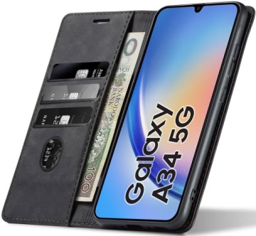 МАГНИТНЫЙ КОЖАНЫЙ ЧЕХОЛ ОВЕЧЬЕЙ КОЖИ ДЛЯ SAMSUNG A34 5G + СТЕКЛО