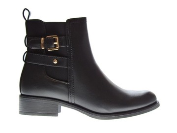 BOTKI SZTYBLETY Z GUMKAMI BLACK r. 39