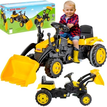 DUZA KOPARKA TRAKTOREK TRAKTOR XXL JEŹDZIK NA PEDAŁY DLA DZIECI ŻÓŁTA