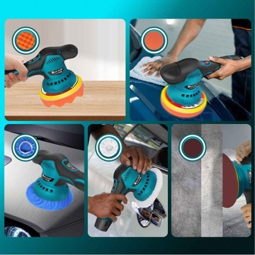 полировальная машинка для автомобилей, полировальная машинка для аккумуляторов с регулировкой, губки, подушечки, набор 18x