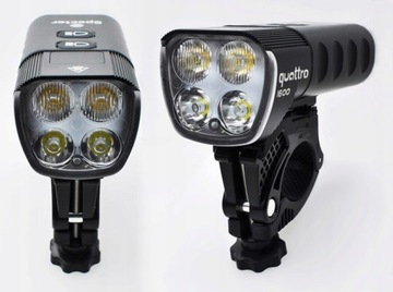 Лампа велосипедного освещения quattro 1600лм USB + ЗАДНЯЯ