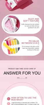 8 шт./кор. грязевые маски с розой матча, глиняная маска для лица