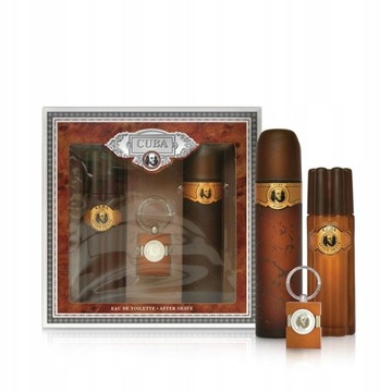 Perfumy Cuba Gold - zestaw : woda toaletowa + woda po goleniu + brelok