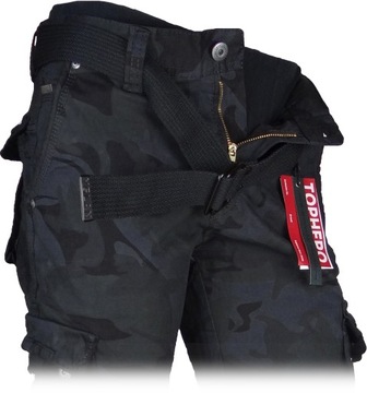 ЧЕРНЫЕ КАМО Эластичные брюки-карго с поясом Различные размеры r34 IT/Th-1