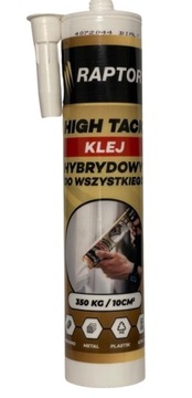MEGA MOCNY KLEJ MONTAŻOWY DO LISTEW RAPTOR SZYBKI CHWYT 290ml BIAŁY 12szt