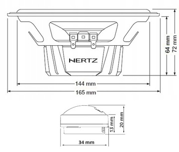 GŁOŚNIKI SAMOCHODOWE HERTZ 165MM DO VW BORA GOLF 4 JETTA VAG PRZÓD + TYŁ