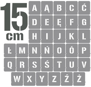 Szablony malarskie LITERY 15cm /wielorazowe/