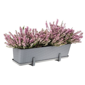 ПРЯМОУГОЛЬНАЯ ПОДСТАВКА ДЛЯ ЦВЕТОВ ИЗ РОТАНГА ДЛЯ БАЛКОНА, 40 СМ, КОРИЧНЕВАЯ