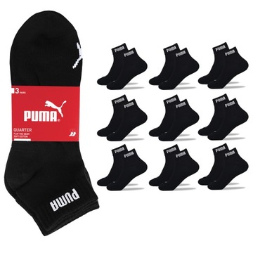 Мужские носки Puma из хлопка с логотипом, 9 пар, четверть C3, размер 43/46