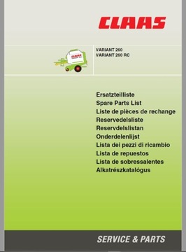 Katalog części prasa CLAAS VARIANT 260 260 RC