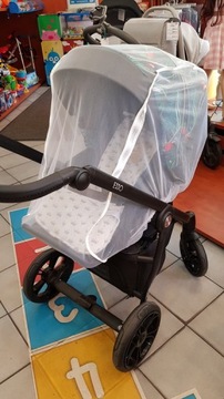 Moskitiera DUŻA do wózka JUNAMA, siatka biała, na komary, osy, szerszenie