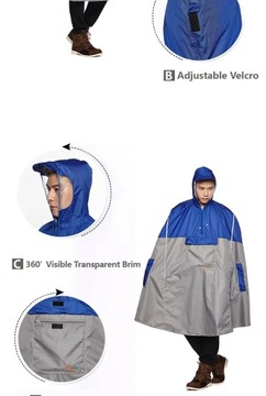 Дождевик-пончо с капюшоном QIAN, водонепроницаемые плащи, велосипедная куртка для велоспорта