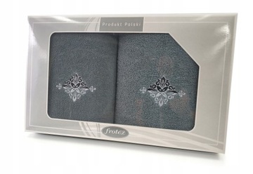Komplet 2 ręczników Gift 50 70 Greno ciemny popielaty w3