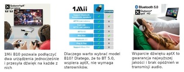 B10 Bluetooth 5.0 USB-аудиопередатчик 1Mii aptX 20 м