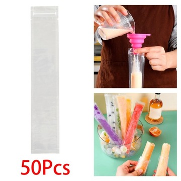 Морозильные трубки с застежками-молниями Морозильная камера в пакете для мороженого в герметичном пакете Морозильная камера 50 шт.