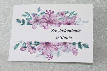 Zawiadomienie zawiadomienia na Ślub koperta Gratis