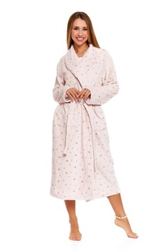 ТЕПЛЫЙ ПУШИСТЫЙ МЯГКИЙ ЖЕНСКИЙ ХАЛАТ С ЗАВЯЗКОЙ ЗОЛОТЫХ ЗВЕЗД MORAJ XL