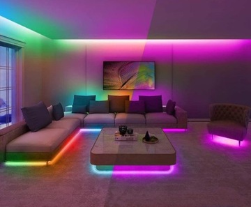 ЦВЕТНАЯ СВЕТОДИОДНАЯ ЛЕНТА RGB ДЛИНОЙ 5М 2835 НАСТОЛЬНЫЙ КОМПЛЕКТ + ПУЛЬТ ДИСТАНЦИОННОГО УПРАВЛЕНИЯ