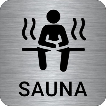 TABLICZKA Aluminium Piktogram- Sauna Srebrna
