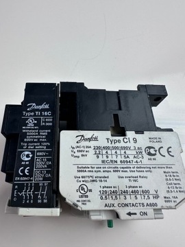 Контактор Danfoss CI9 + тепловое реле Danfoss типа TI 16C