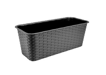 DONICZKA BALKONOWA KORYTKO RATTAN 40 CM ANTRACYT