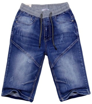chłopięce spodenki 55F DENIM JEANS 140(25) dłuższe