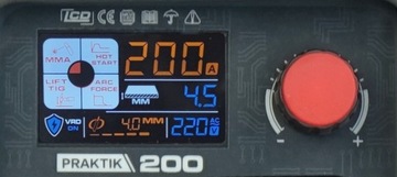 @Spawarka inwertorowa elektrodowa Ideal PRAKTIK 200 LED Agregat PULS