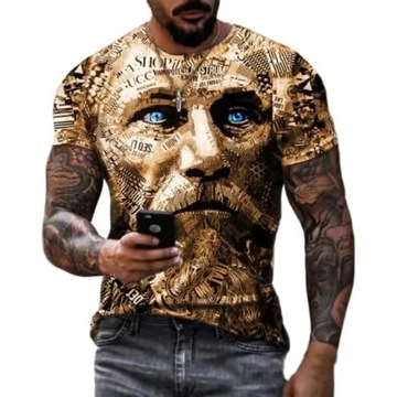 KOSZULKA MĘSKA T-SHIRT 3D TWARZ VINTAGE AVATAR L