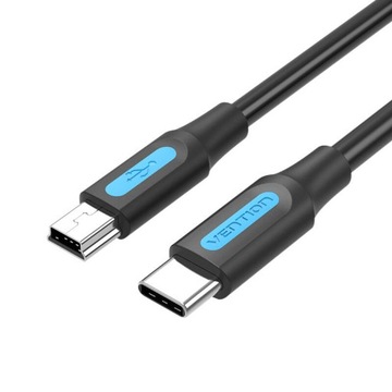 VENTION MOCNY KABEL PRZEWÓD USB-C 2.0 NA MINI USB DO KAMERY NAWIGACJI 1M