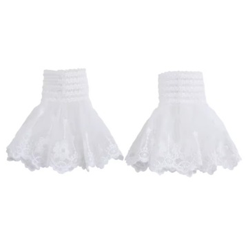 Белые кружевные манжеты на рубашку, куртку, свитер на резинке.