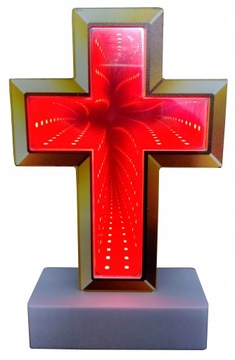 WKŁAD LED DO ZNICZY NA BATERIE KRZYŻ EFEKT 3D ZNICZ 20 CM NA GRÓB