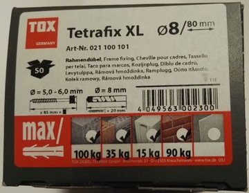 Kołek uniwersalny długi 8x80 50 sztuk TOX TFS